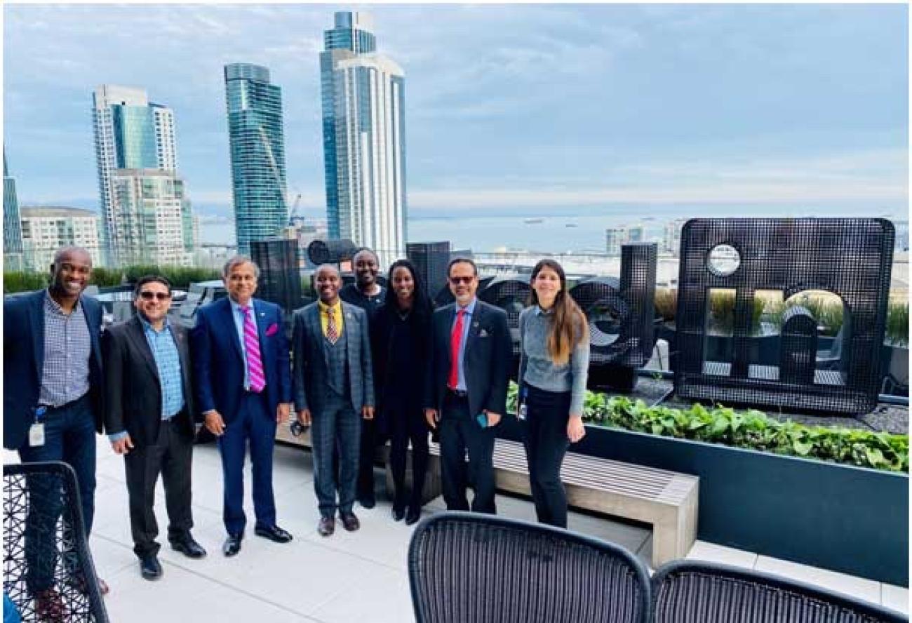 The Government of Kenya and the UN Kenya team with their hosts on the roof of the LinkedIn HQ in San Francisco on 21 Jan 2019.