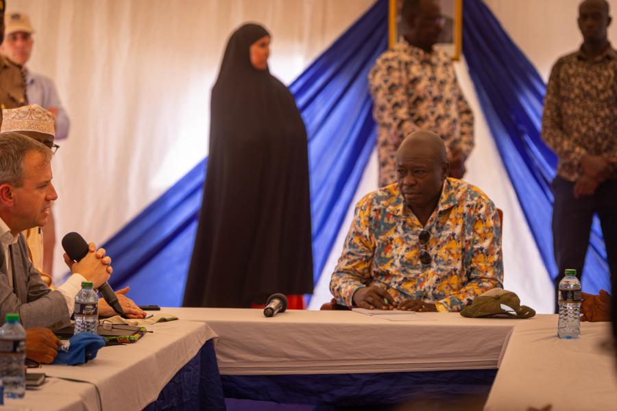 Deputy President Rigathi Gachagua during the roundtable on drought in Garissa County.