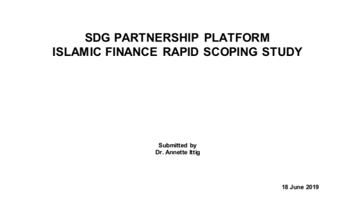SDG Partnership Platform Islamic Finance Rapid Scoping Study - Publication